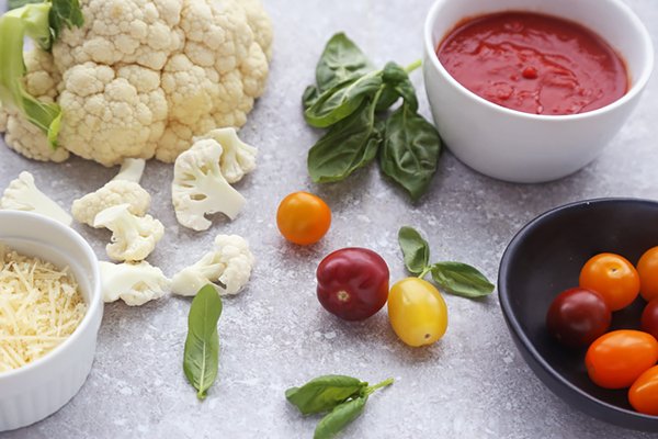 Cheesy Caprese Cauliflower Casserole